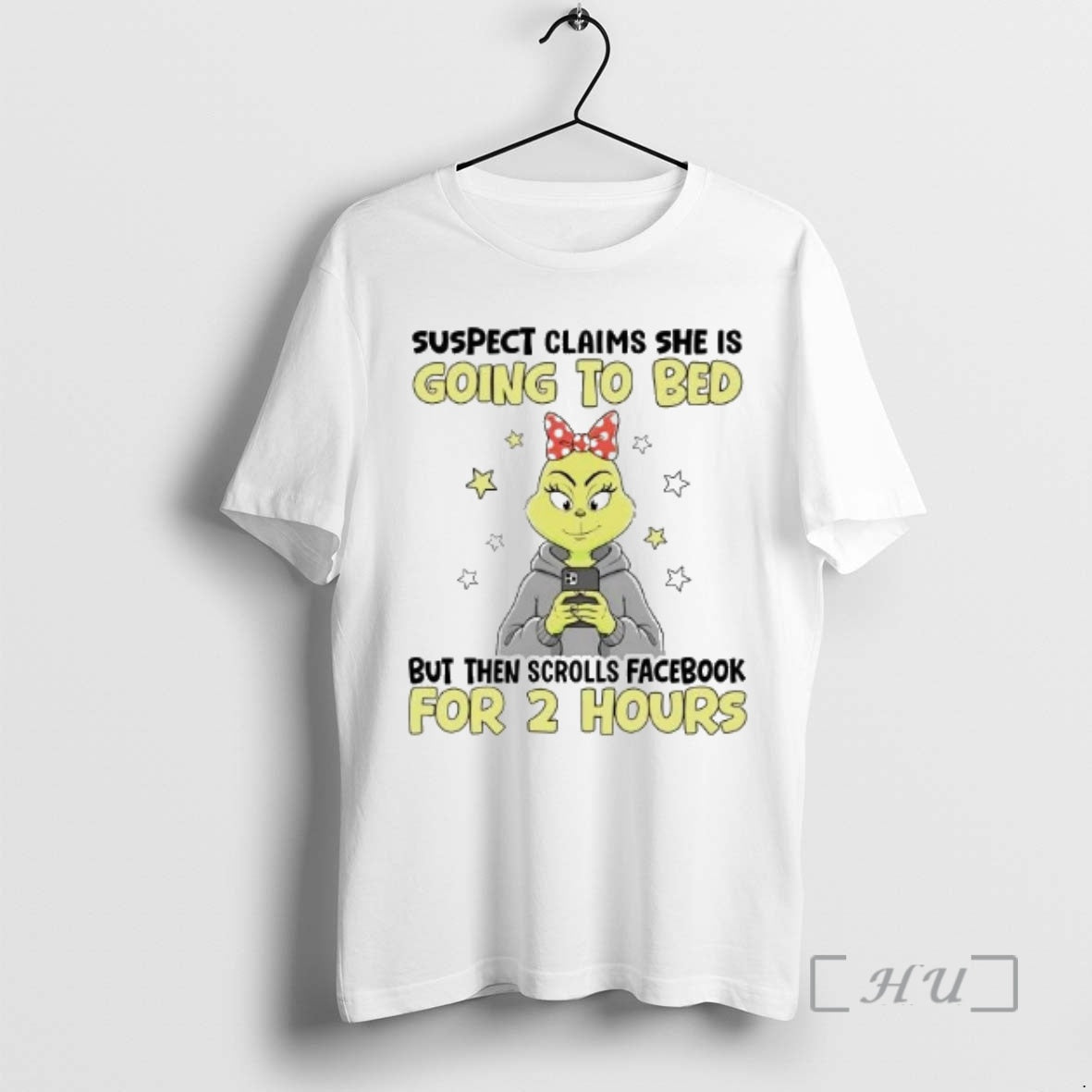 Officials Grinch Suspect Claims She Is Going To Bed But Then Scrolls Facebook Premium T-Shirts, Hoodie, Sweatshirt