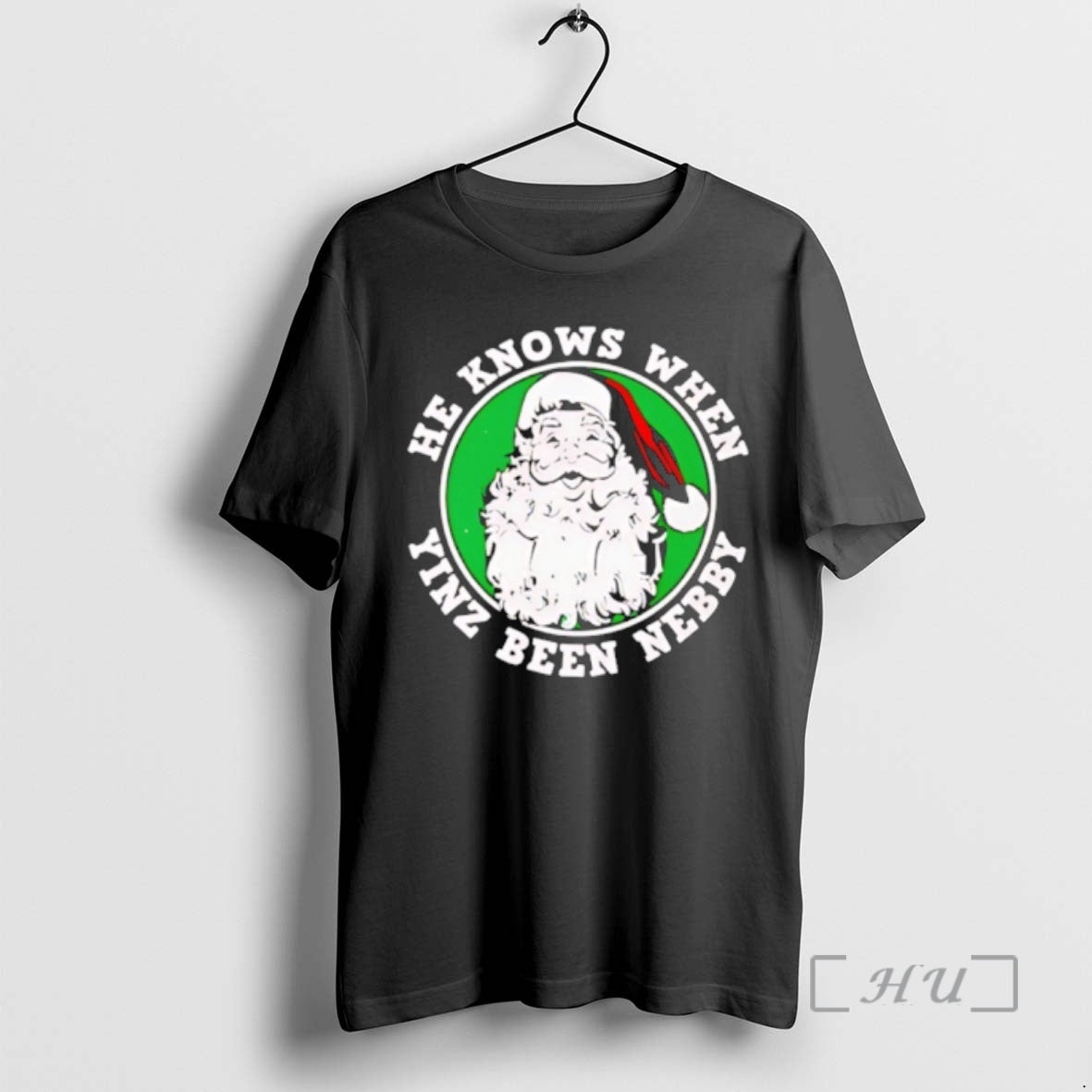 Officials He Knows When Yinz Been Nebby Santa Christmas T-Shirts, Hoodie, Sweatshirt | InkRitualCo.com