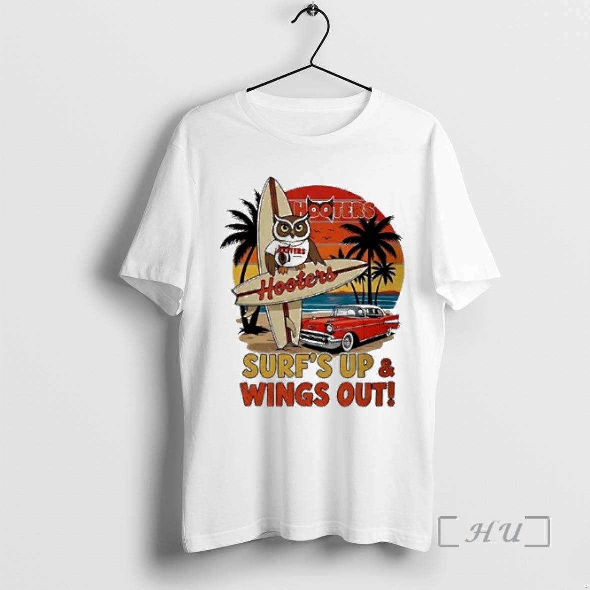Officials Hooters Surfs Up And Wings Out Summer T-Shirts, Hoodie, Sweatshirt | InkRitualCo.com