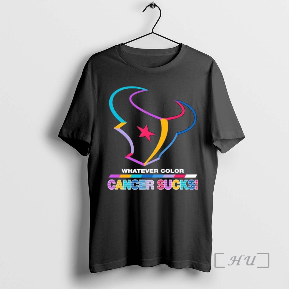 Officials Houston Texans Football Whatever Color Cancer Sucks Logo Colors T-Shirts, Hoodie, Sweatshirt | InkRitualCo.com
