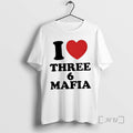 Officials I Love Three 6 Mafia Heart Symbol Graphic T-Shirts, Hoodie, Sweatshirt | InkRitualCo.com