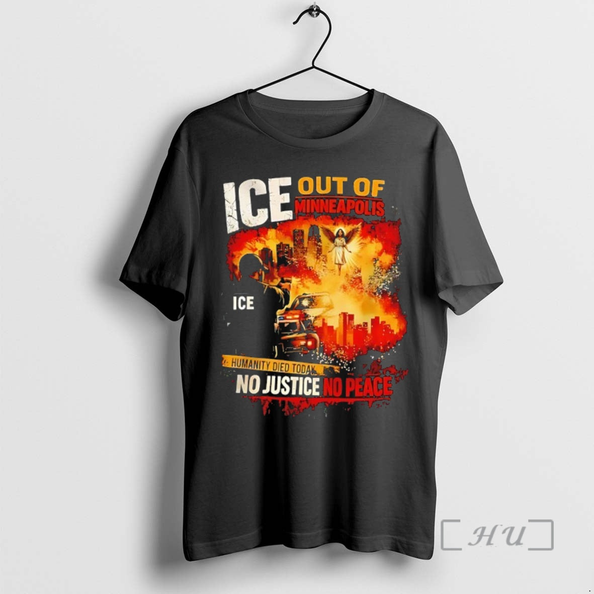 Officials Ice Out Of Minneapolis Humanity Died Today No Justice No Peace Premium T Shirts Hoodie, Sweatshirt