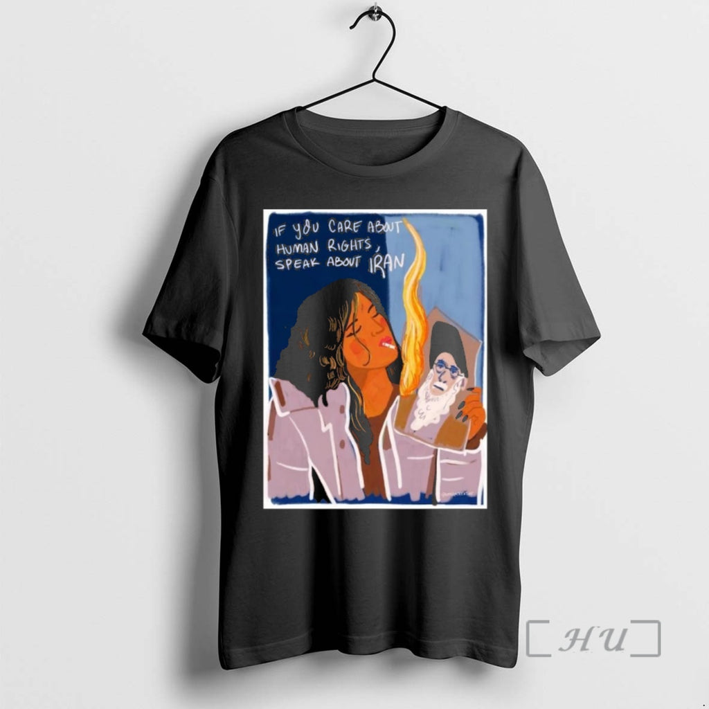 Officials If You Care About Human Rights Speak About Iran Iranian Lady Burning Khamenei Premium T-Shirts, Hoodie, Sweatshirt