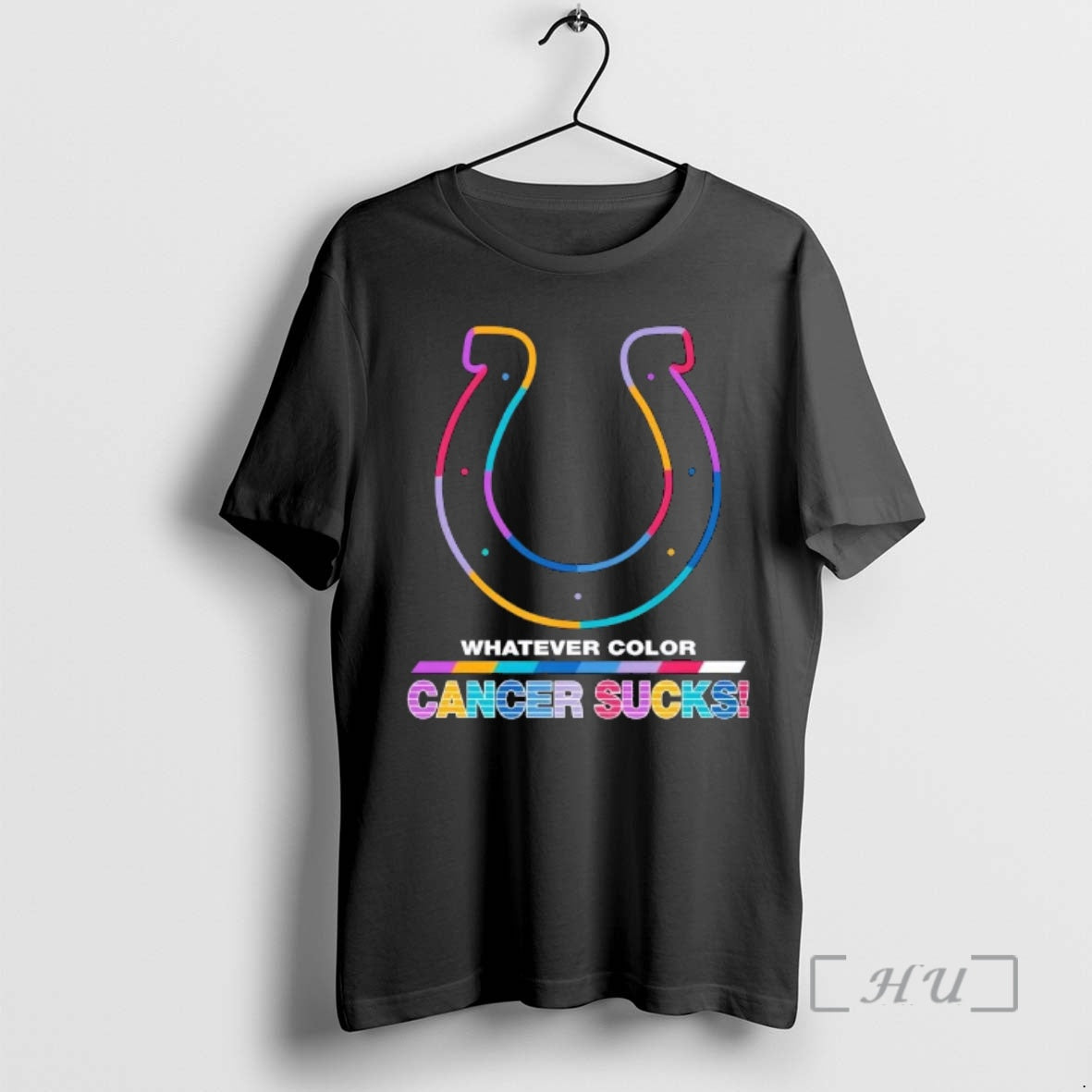 Officials Indianapolis Colts Football Whatever Color Cancer Sucks Logo Colors T-Shirts, Hoodie, Sweatshirt | InkRitualCo.com