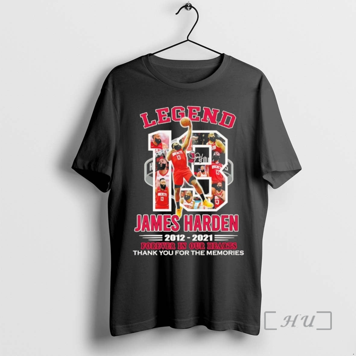 Officials James Harden Legend 2012 2021 Forever In Our Hearts Thank You For The Memories T-Shirts, Hoodie, Sweatshirt