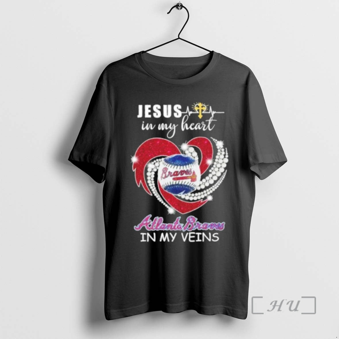 Officials Jesus In My Heart Heart Ball Atlanta Braves In My Veins Premium T Shirts Hoodie, Sweatshirt | InkRitualCo.com