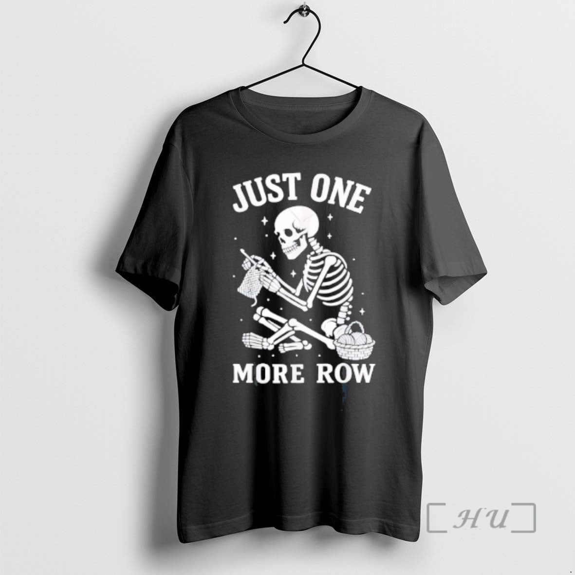 Officials Just One More Row Crochet Skeleton Crocheting Knitting Lover T-Shirts, Hoodie, Sweatshirt | InkRitualCo.com