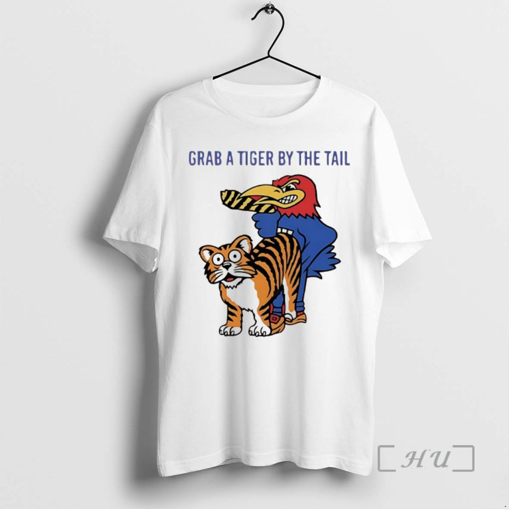 Officials Kansas Jayhawks Vs Missouri Tigers Grab A Tiger By The Tail Premium T Shirts Hoodie, Sweatshirt | InkRitualCo.com