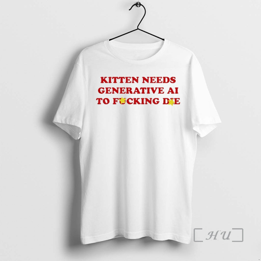 Officials Kitten Needs Generative Ai To Fcking Die Circle T-Shirts, Hoodie, Sweatshirt | InkRitualCo.com