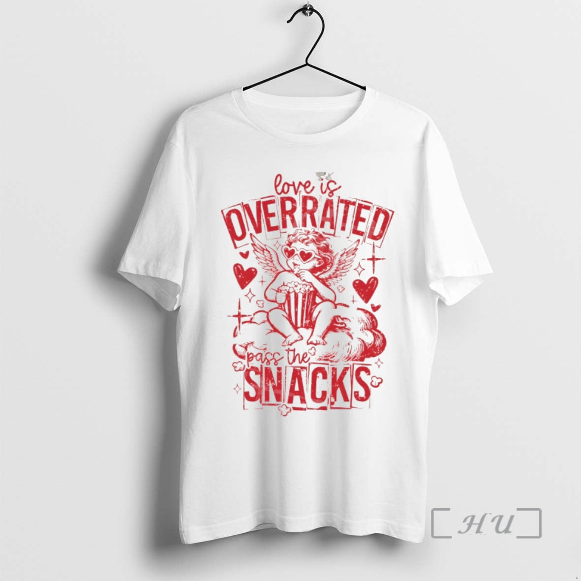 Officials Love Is Overrated Pass The Snacks Valentines Day T-Shirts, Hoodie, Sweatshirt | InkRitualCo.com