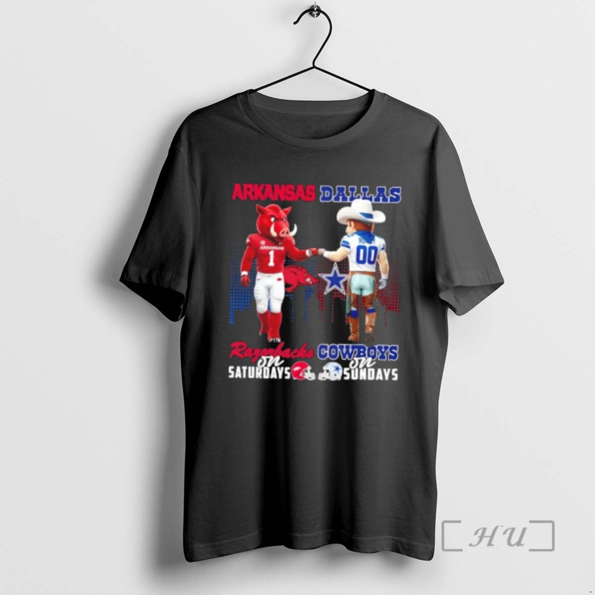 Officials Mascots Arkansas Razorbacks On Saturdays X Dallas Cowboys On Sundays Skyline Premium T Shirts Hoodie, Sweatshirt