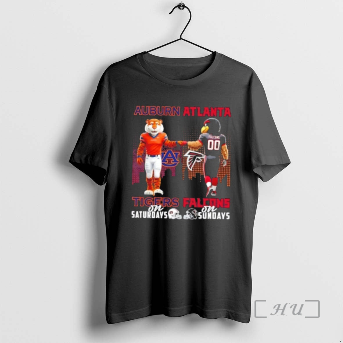 Officials Mascots Auburn Tigers On Saturdays X Atlanta Falcons On Sundays Skyline Premium T Shirts Hoodie, Sweatshirt