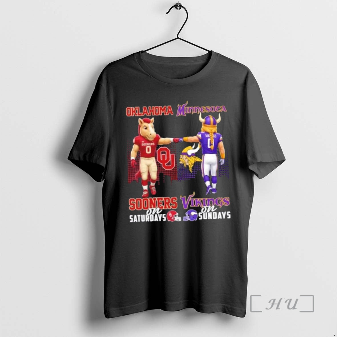 Officials Mascots Oklahoma Sooners On Saturdays X Minnesota Vikings On Sundays Skyline Premium T Shirts Hoodie, Sweatshirt