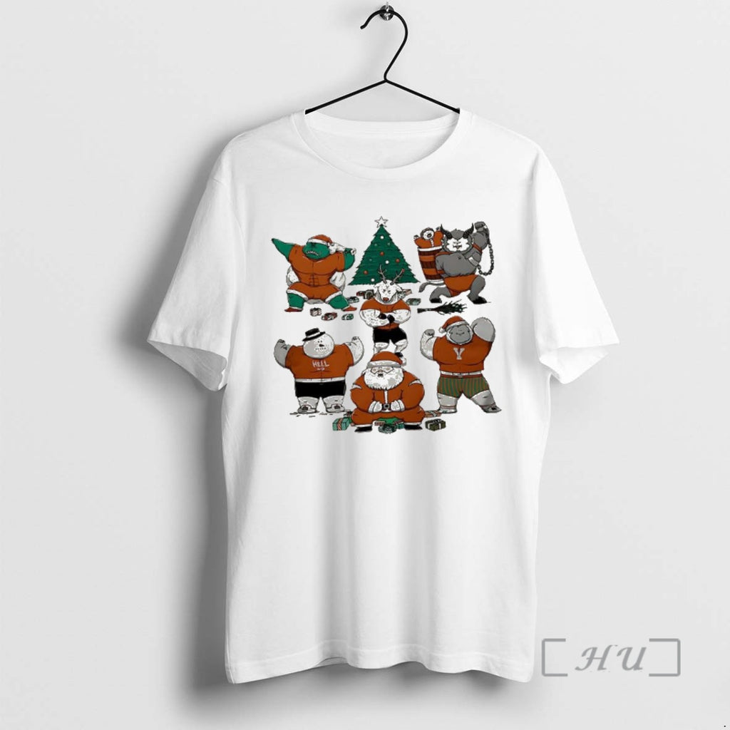 Officials Merry Muscular Santa Grinch Snowman Bigfoot Krampus Reindeer Christmas T-Shirts, Hoodie, Sweatshirt