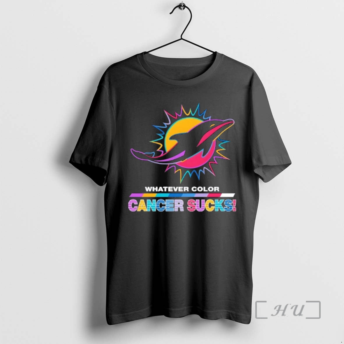 Officials Miami Dolphins Football Whatever Color Cancer Sucks Logo Colors T-Shirts, Hoodie, Sweatshirt | InkRitualCo.com