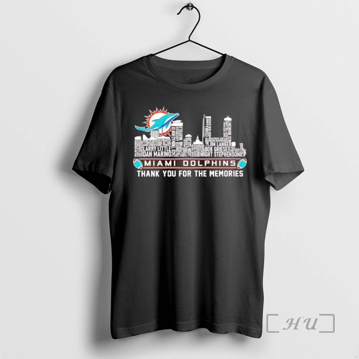Officials Miami Dolphins Players Names Skyline Thank You For The Memories Premium T Shirts Sweater Hoodie, Sweatshirt