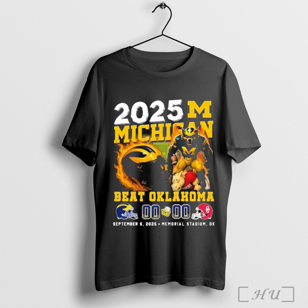 Officials Michigan Wolverines Beat Oklahoma Sooners September 6 2025 Memorial Stadium Ok Mascot T-Shirts, Hoodie, Sweatshirt