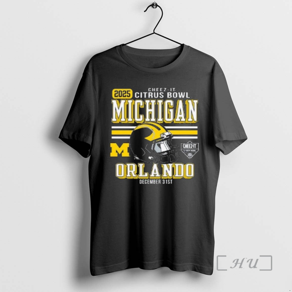 Officials Michigan Wolverines Football Cheez It Citrus Bowl 2025 Helmet Circle Black Premium T Shirts Hoodie, Sweatshirt