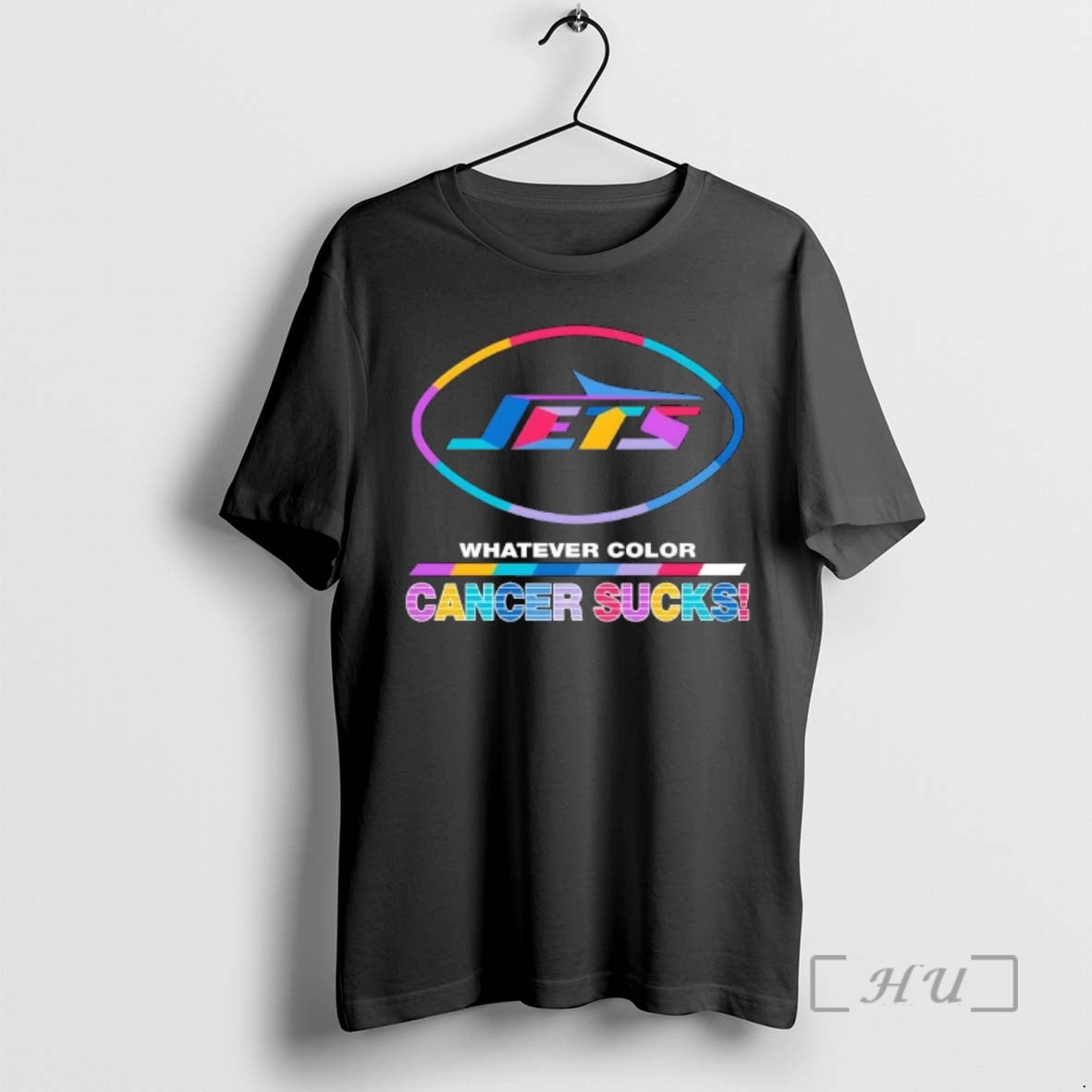 Officials New York Jets Football Whatever Color Cancer Sucks Logo Colors T-Shirts, Hoodie, Sweatshirt