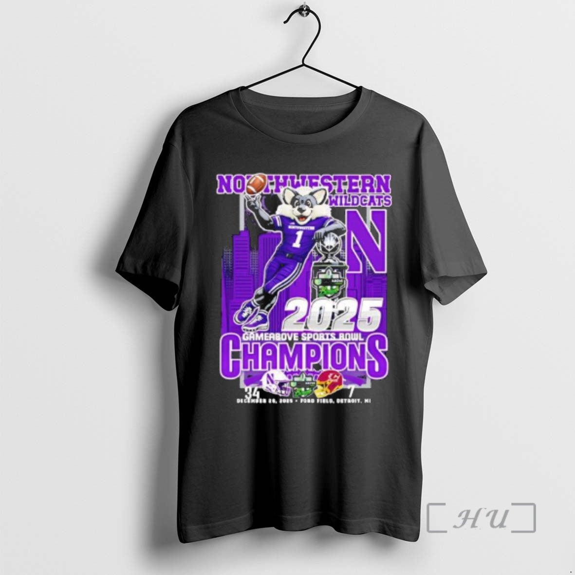 Officials Northwestern Wildcats 2025 Gamerbove Sports Bowl Champions Mascot T-Shirts, Hoodie, Sweatshirt | InkRitualCo.com