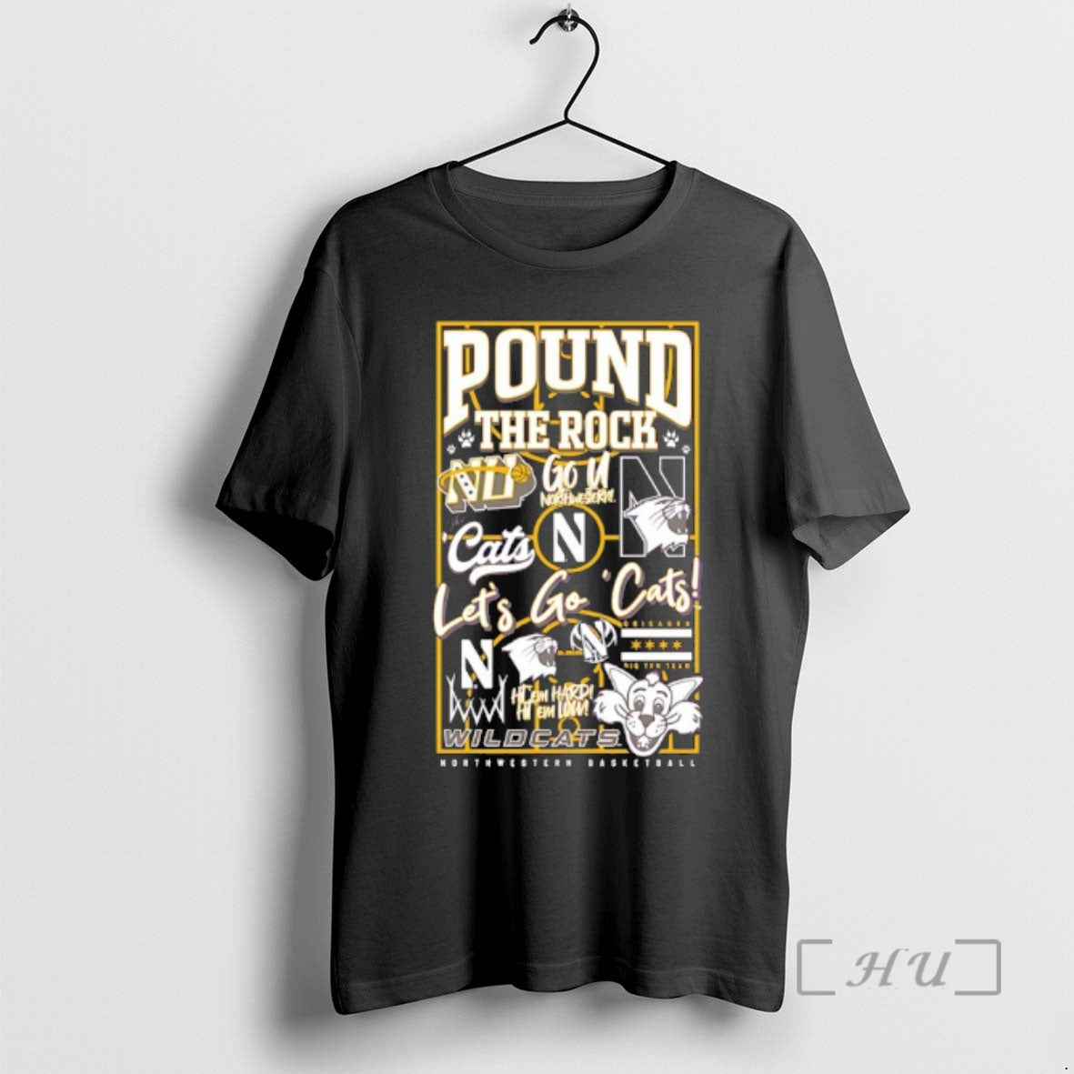 Officials Northwestern Basketball Pound The Rock Lets Go Cats T-Shirts, Hoodie, Sweatshirt | InkRitualCo.com