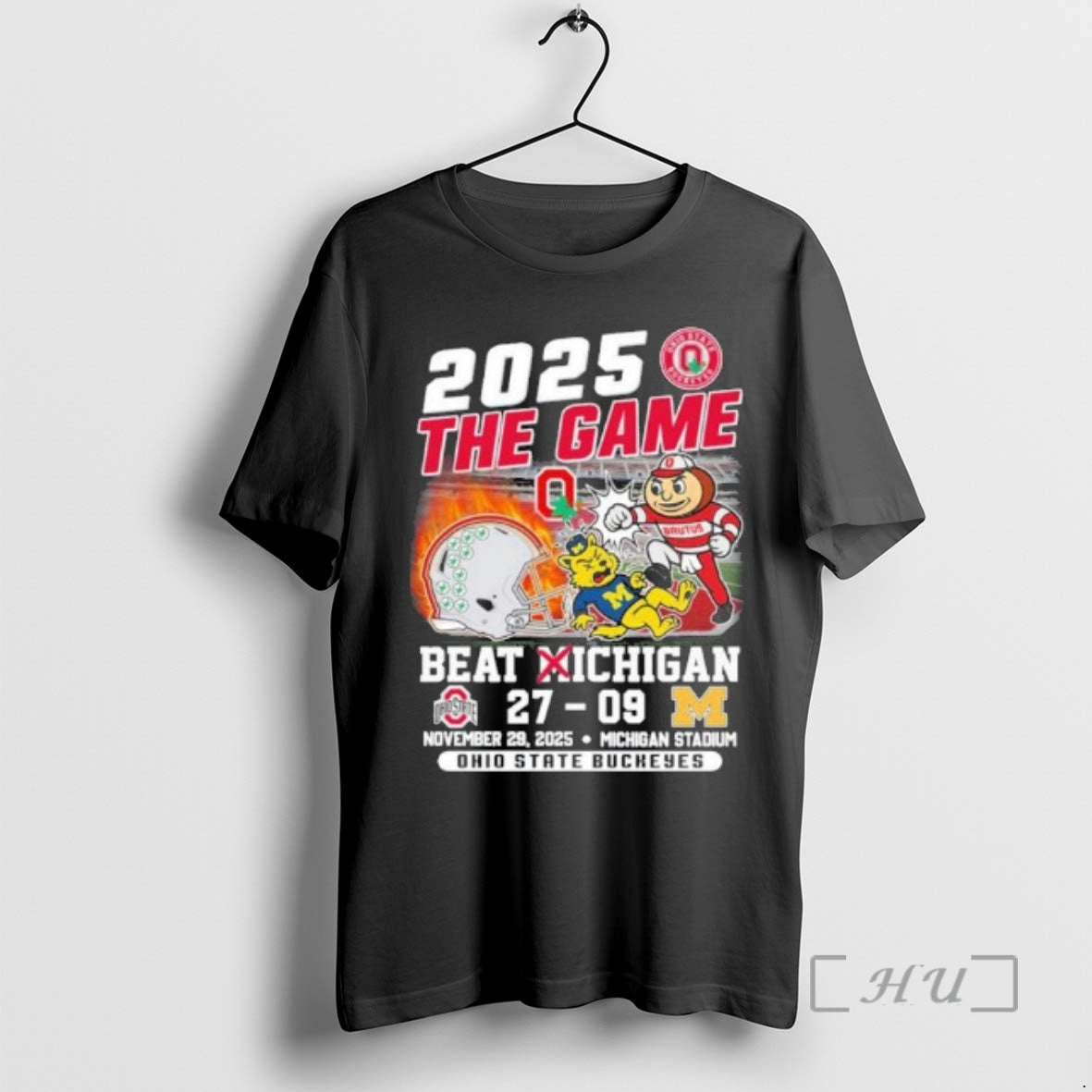 Officials Ohio State Mascot Knockout Michigan 2025 The Game 27 9 Score Premium T Shirts Hoodie, Sweatshirt | InkRitualCo.com