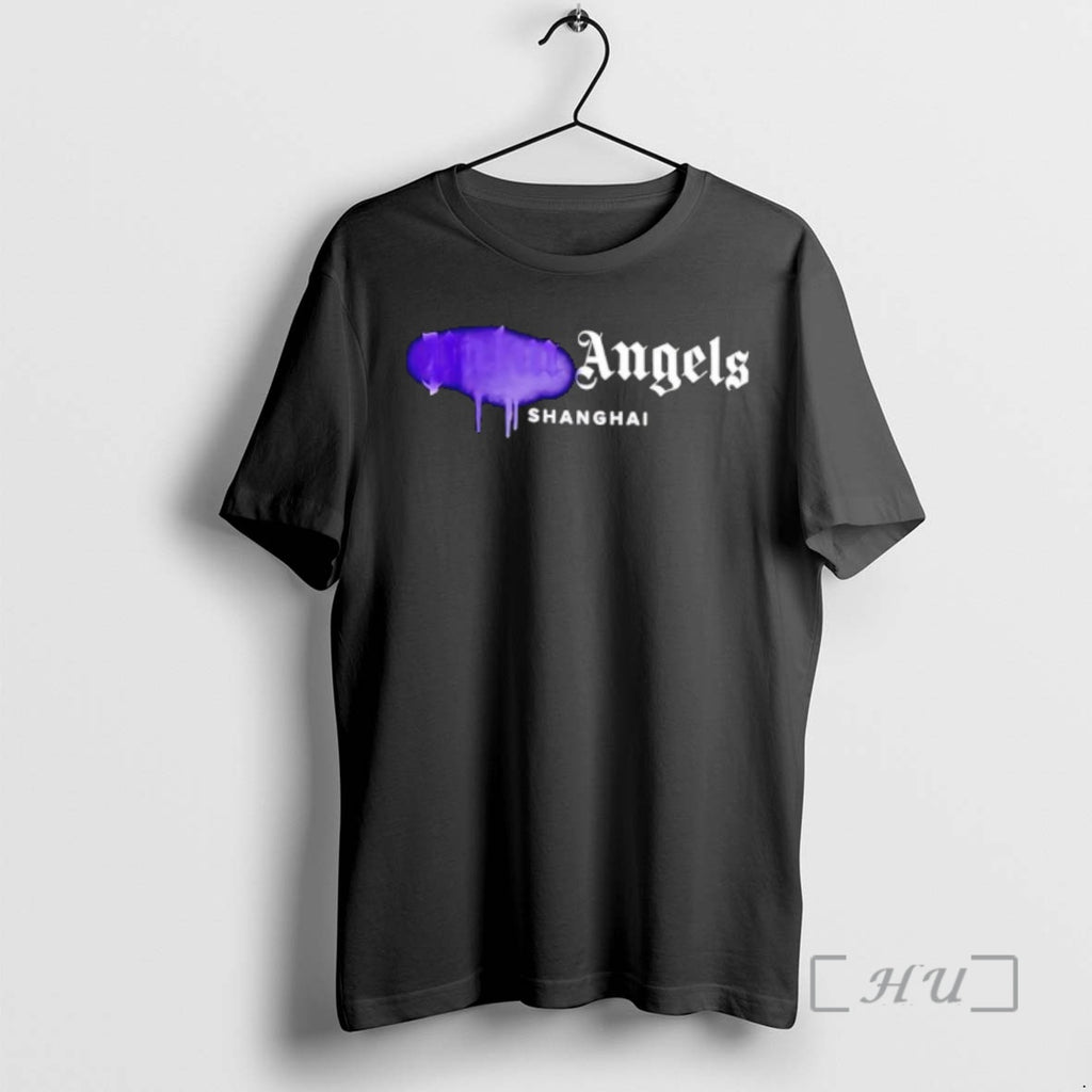 Officials Palm Angels Black Cotton Sprayed Logo T-Shirts, Hoodie, Sweatshirt | InkRitualCo.com