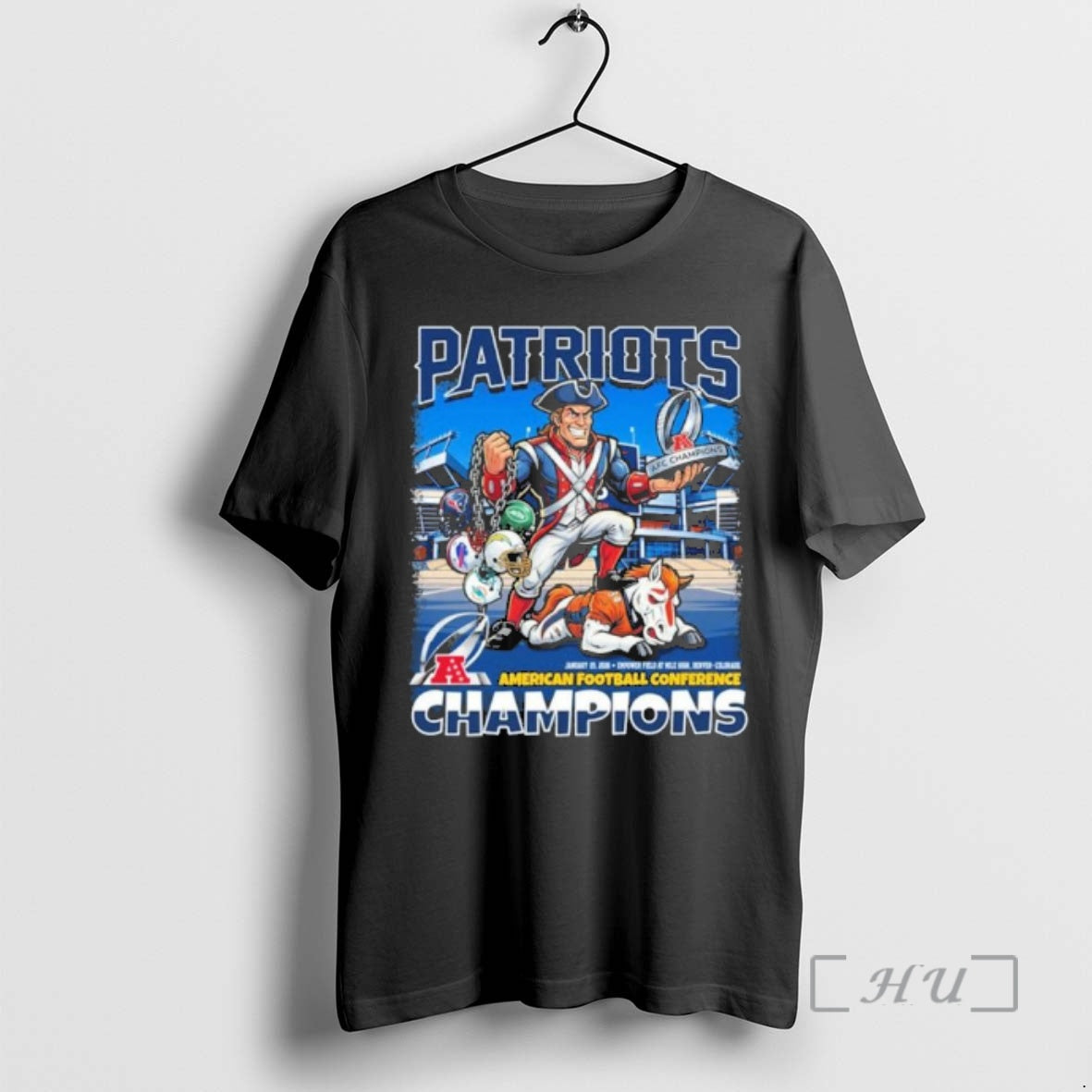 Patriots Beat Broncos Afc Champions Vintage Mascot T-Shirts, Hoodie, Sweatshirt | InkRitualCo.com