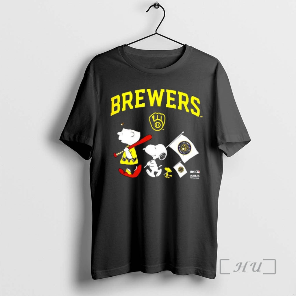 Officials Peanuts Chracters Flag With Milwaukee Brewers T-Shirts, Hoodie, Sweatshirt | InkRitualCo.com
