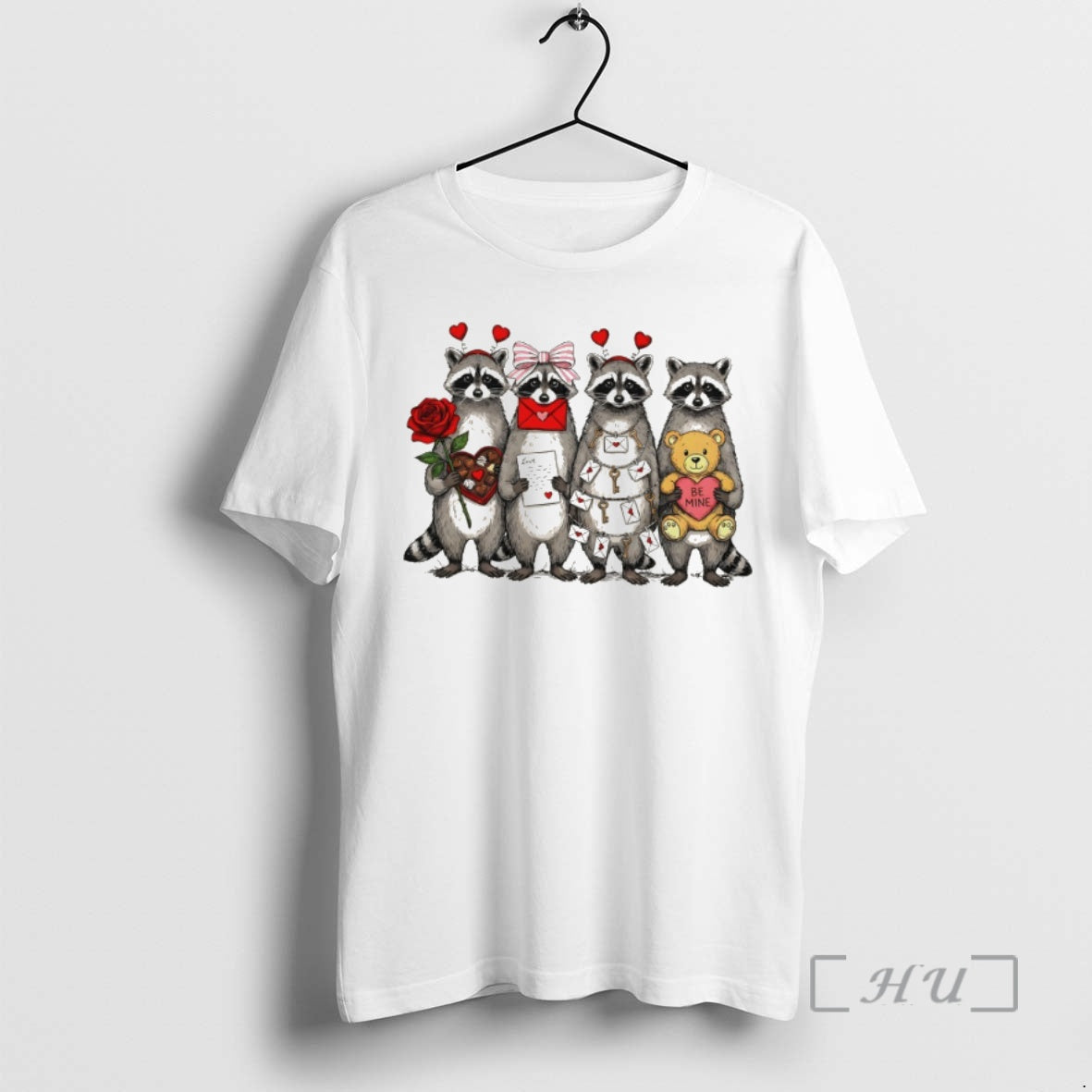 Raccoon Funny Coquette Love Valentines Day T-Shirts, Hoodie, Sweatshirt | InkRitualCo.com