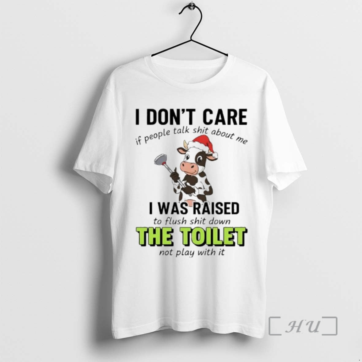 Officials Santa Cow I Dont Care If People Talk Shit About Me I Was Raised T-Shirts, Hoodie, Sweatshirt | InkRitualCo.com
