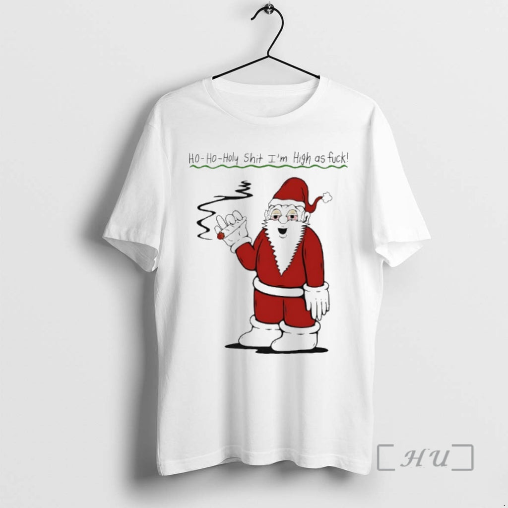 Officials Santa Cigar Ho Oho Holy Shit Im High As Fuck Premium T Shirts Sweater Hoodie, Sweatshirt | InkRitualCo.com