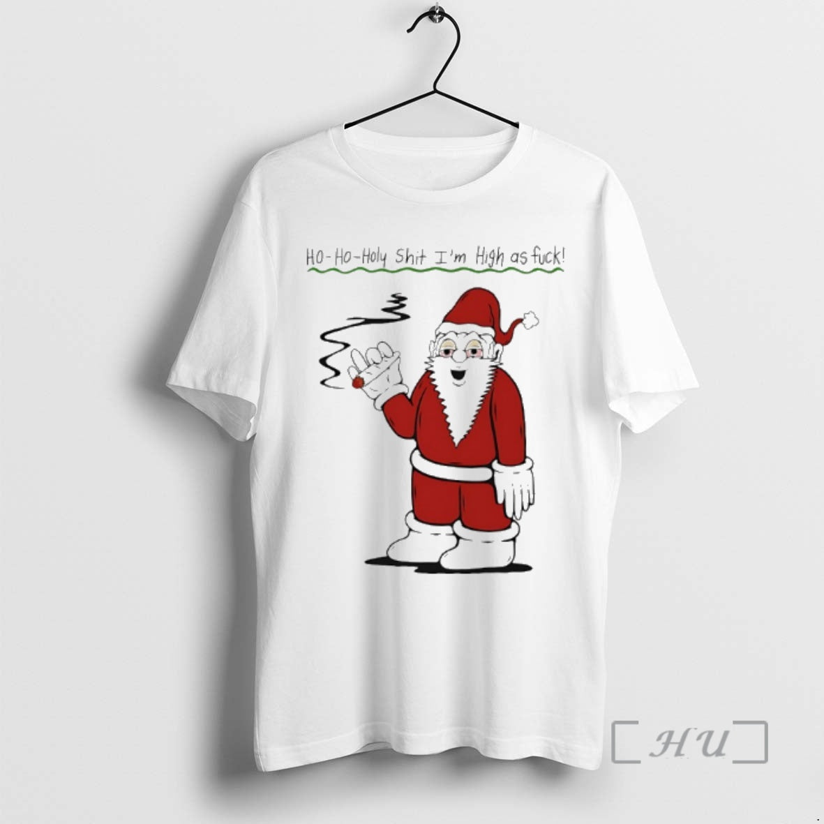 Officials Santa Cigar Ho Oho Holy Shit Im High As Fuck Premium T Shirts Sweater Hoodie, Sweatshirt | InkRitualCo.com
