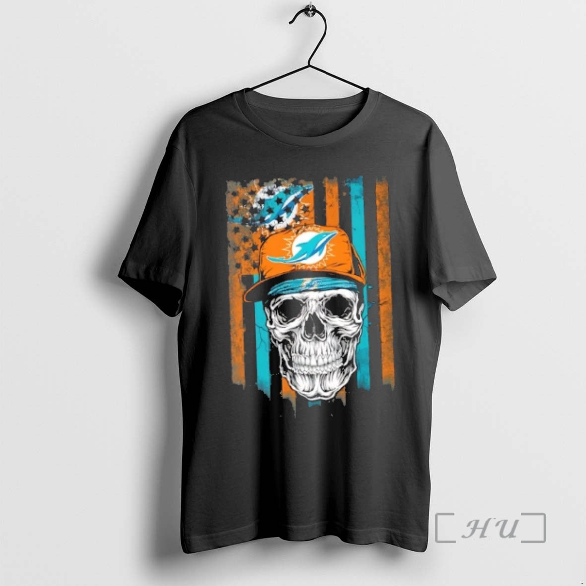 Officials Skull Wearing A Cap Miami Dolphins Us Flag T-Shirts, Hoodie, Sweatshirt | InkRitualCo.com
