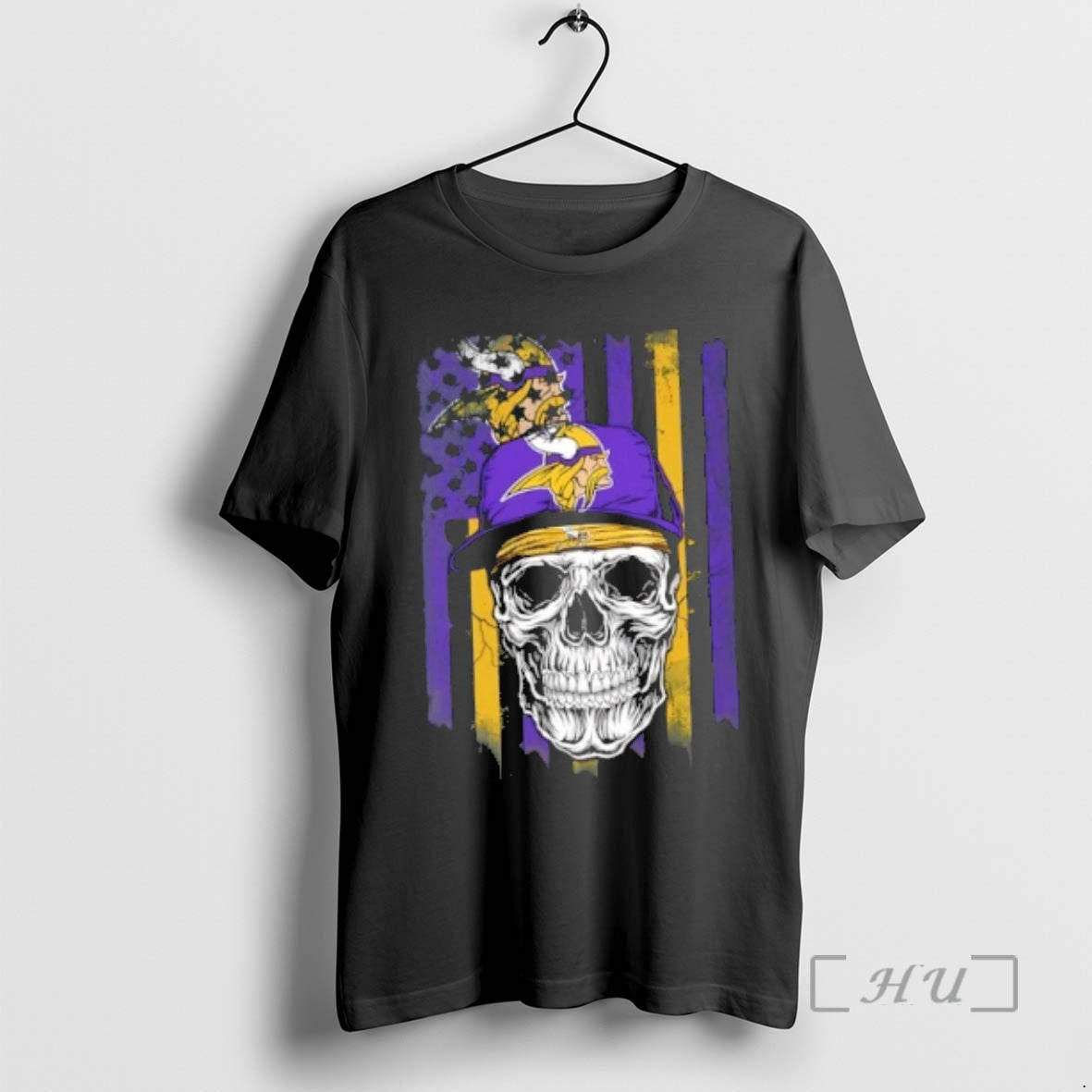 Officials Skull Wearing A Cap Minnesota Vikings Us Flag T-Shirts, Hoodie, Sweatshirt | InkRitualCo.com