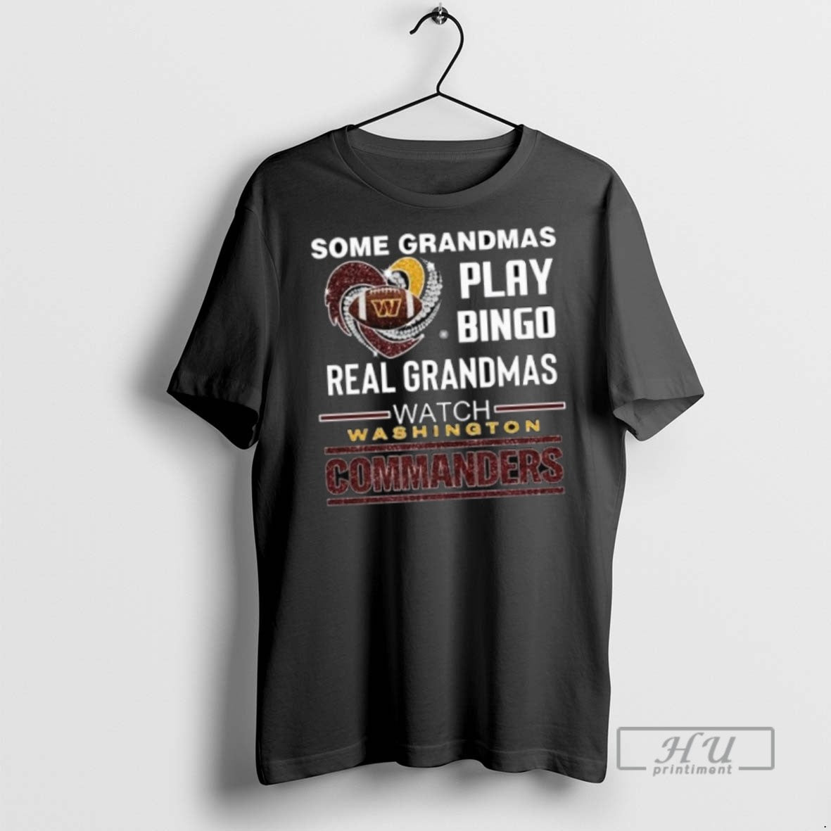 Officials Some Grandmas Play Bingo Real Grandmas Watch Washington Commanders Diamond Heart 2025 Long Sleve T-Shirts,...