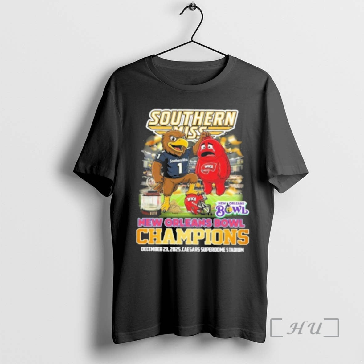 Officials Southern Miss New Orleans Bowl Champions New Orleans Bowl Mascot Premium T Shirts Sweater Hoodie, Sweatshirt