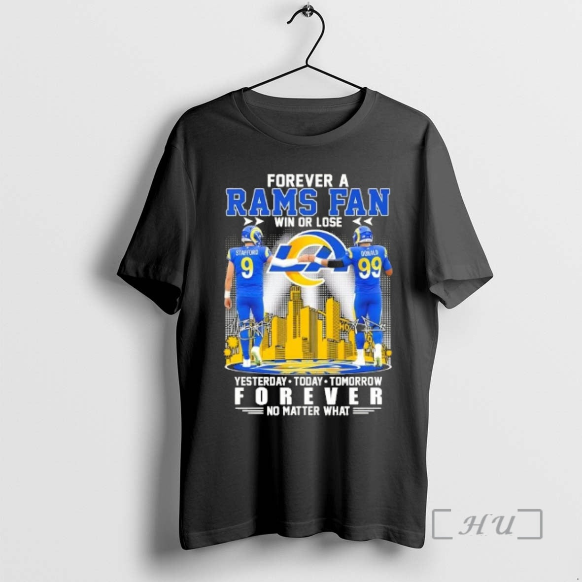 Officials Stafford Fist Bump Donald Forever A Rams Fan Win Or Lose No Matter What T-Shirts, Hoodie, Sweatshirt