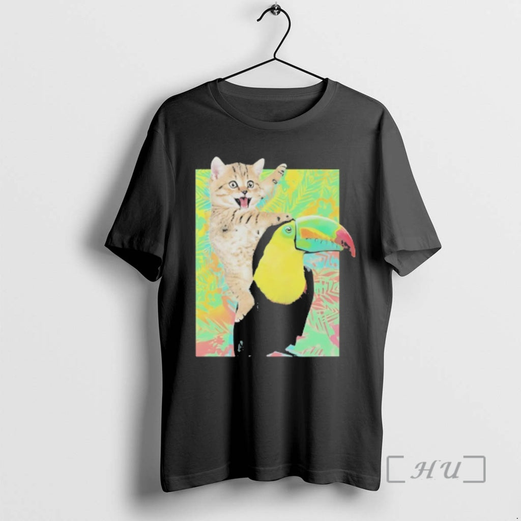 Officials Tabby Cat Riding Toucans Animal Funny T-Shirts, Hoodie, Sweatshirt | InkRitualCo.com
