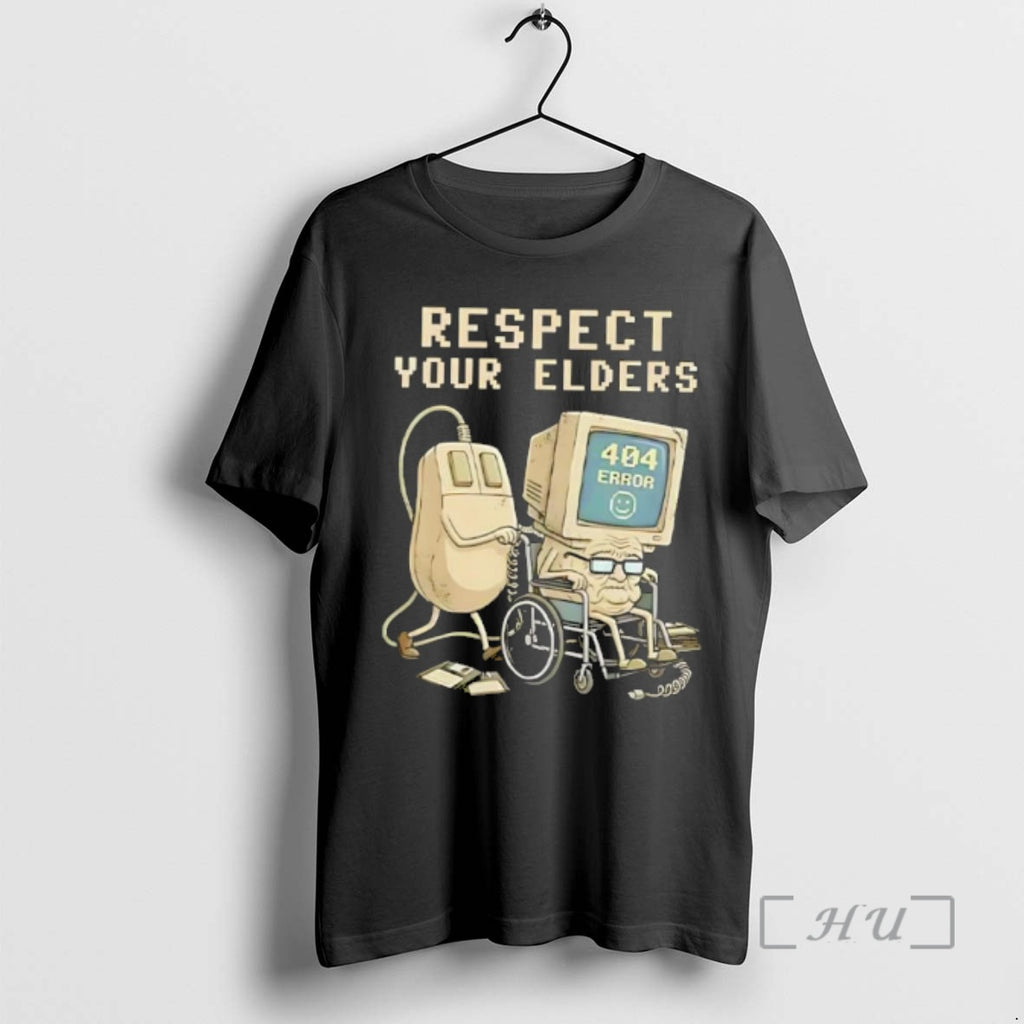 Officials Tech 404 Error Hilarious Respect Your Elders Retro T-Shirts, Hoodie, Sweatshirt | InkRitualCo.com