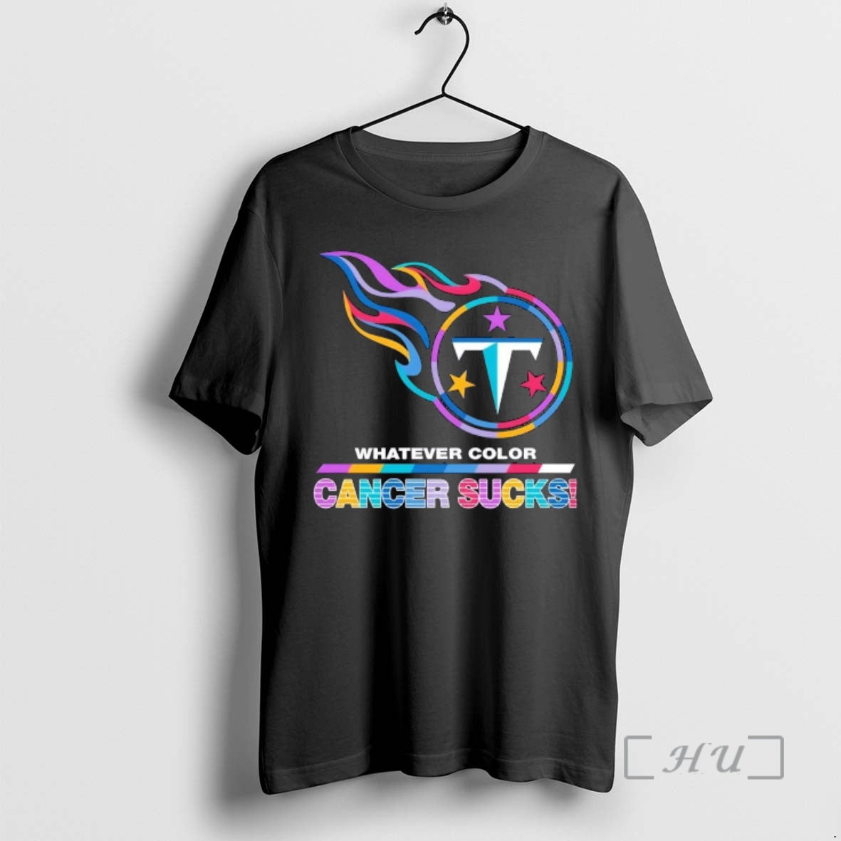 Officials Tennessee Titans Football Whatever Color Cancer Sucks Logo Colors T-Shirts, Hoodie, Sweatshirt | InkRitualCo.com