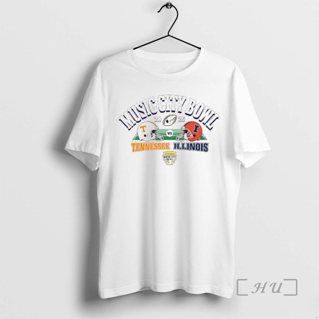 Officials Tennessee Volunteers Vs Illinois Fighting Illini 2025 Liberty Mutual Music City Bowl Premium T-Shirts, Hoodie,...