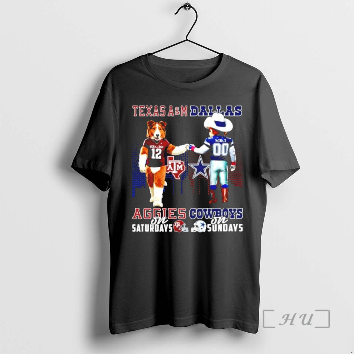 Officials Texas Am Aggies On Saturdays Vs Dallas Cowboys On Sundays Mascot Skyline Premium T-Shirts, Hoodie, Sweatshirt