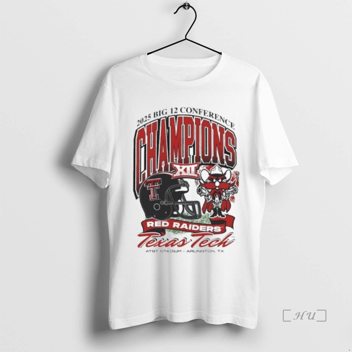 Officials Texas Tech Red Raiders 2025 Big 12 Football Champions Mascot Premium T Shirts Sweater Hoodie, Sweatshirt