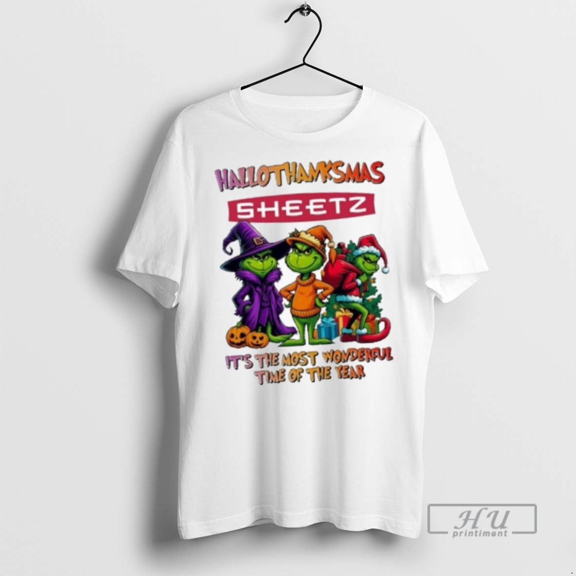 Officials The Grinch Sheetz Logo Hallothanksmas Its The Most Wonderful Time Of The Year T-Shirts, Hoodie, Sweatshirt