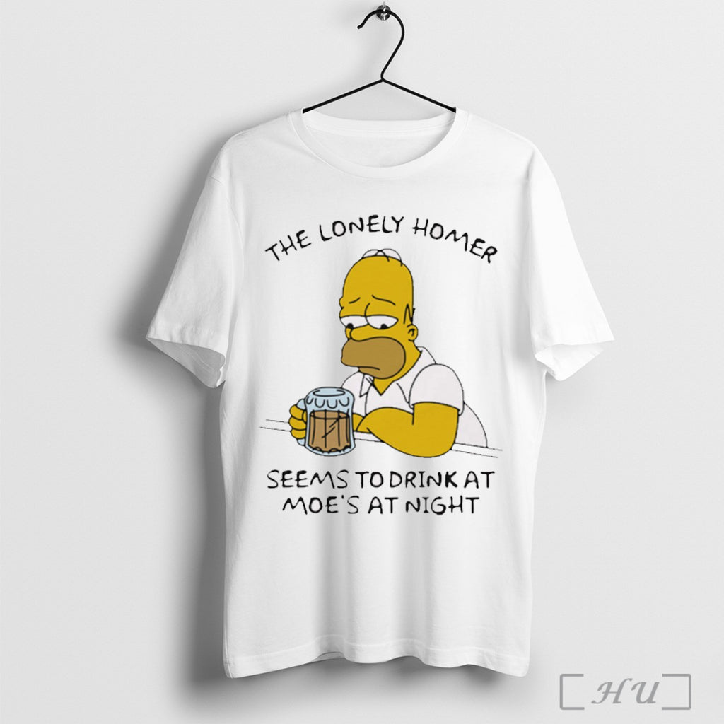 Officials The Lonely Homer Seems To Drink At Moes At Night Homer Simpson T-Shirts, Hoodie, Sweatshirt | InkRitualCo.com