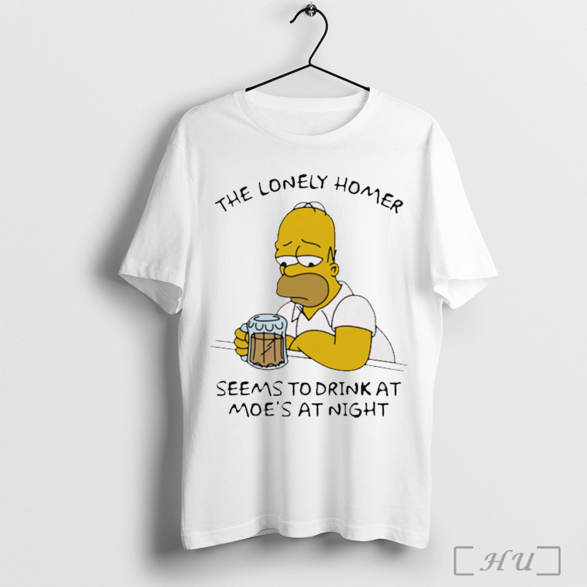 Officials The Lonely Homer Seems To Drink At Moes At Night Homer Simpson T-Shirts, Hoodie, Sweatshirt | InkRitualCo.com