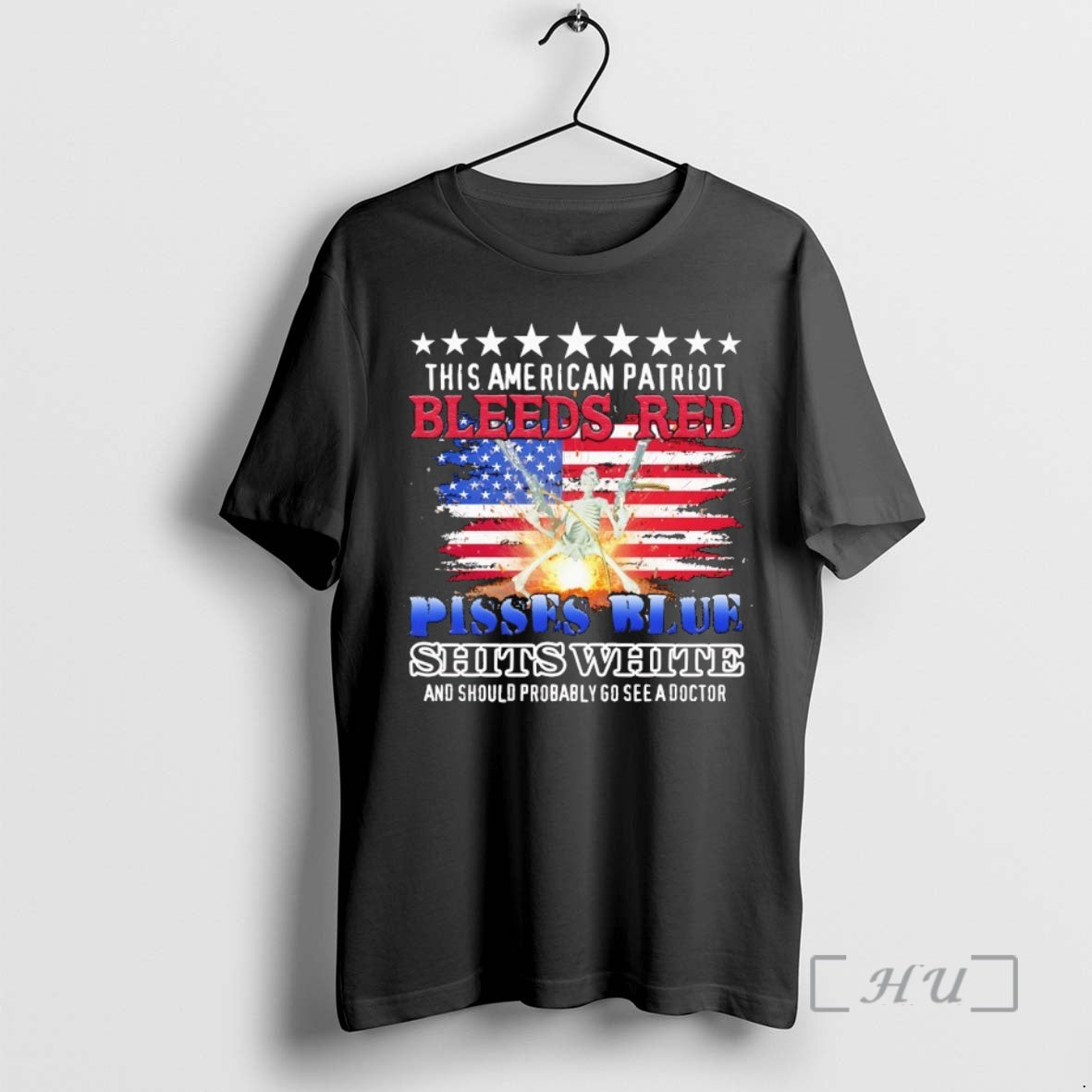 Officials This American Patriot Bleeds Red Pissed Blue Shits White T-Shirts, Hoodie, Sweatshirt | InkRitualCo.com