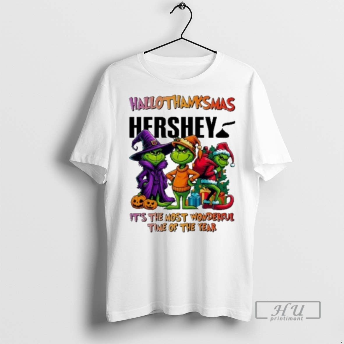 Officials Trending The Grinch Hershey Logo Hallothanksmas Its The Most Wonderful Time Of The Year T-Shirts, Hoodie,...