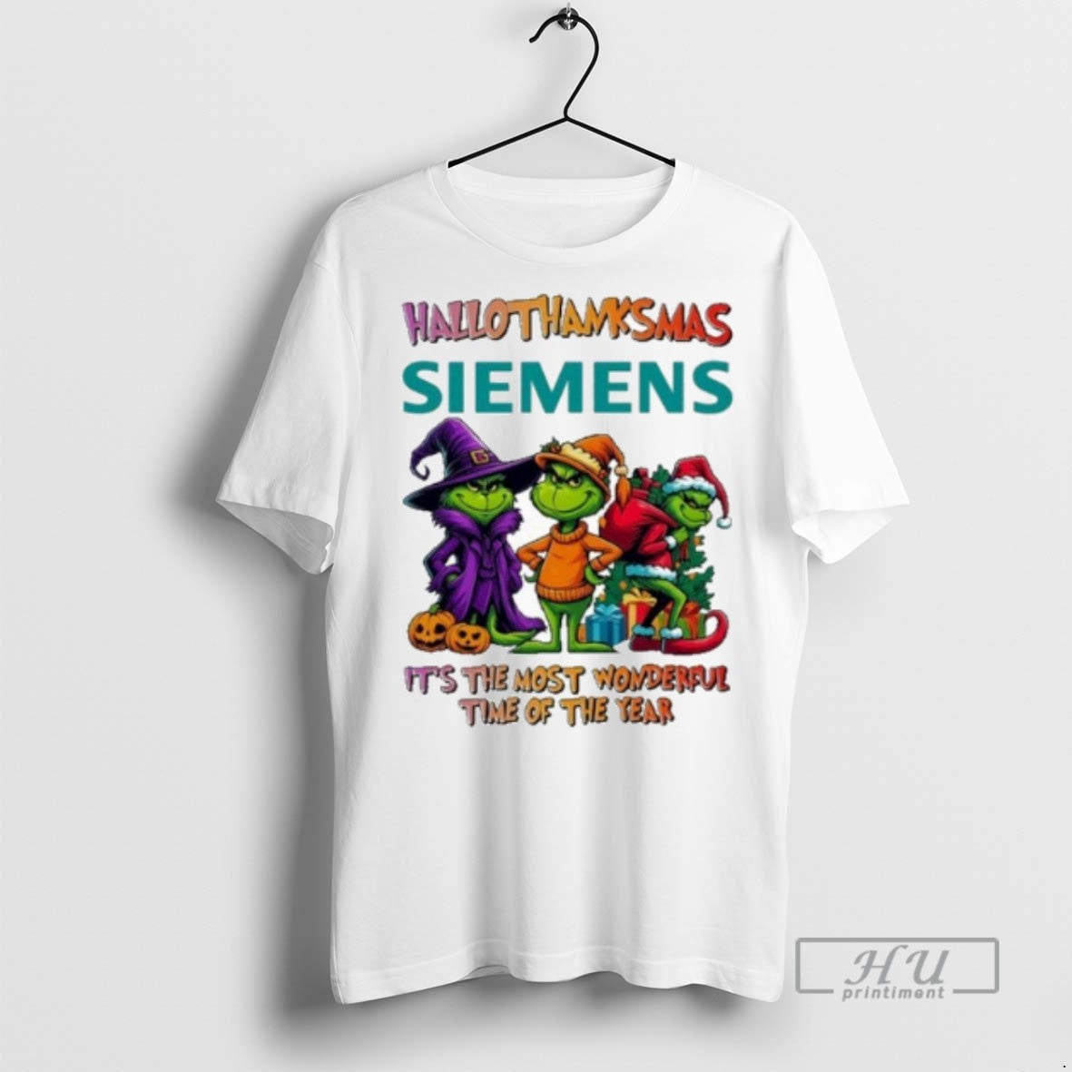 Officials Trending The Grinch Siemens Logo Hallothanksmas Its The Most Wonderful Time Of The Year T-Shirts, Hoodie,...